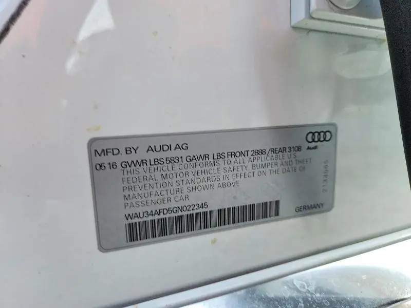 2016 AUDI A8 L QUATTRO  