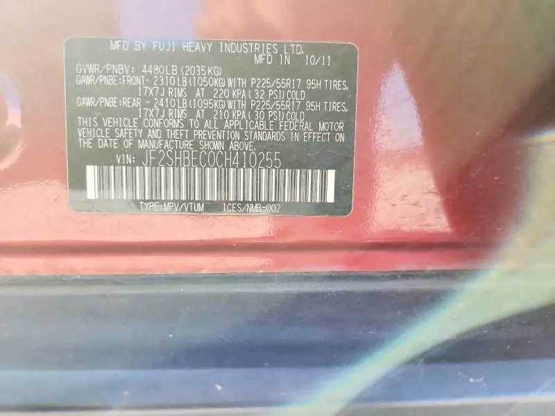 2012 SUBARU FORESTER LIMITED  