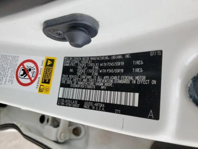 2015 TOYOTA HIGHLANDER LIMITED  