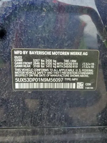 2022 BMW X3 XDRIVE30I  