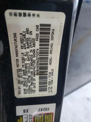2010 TOYOTA COROLLA BASE  