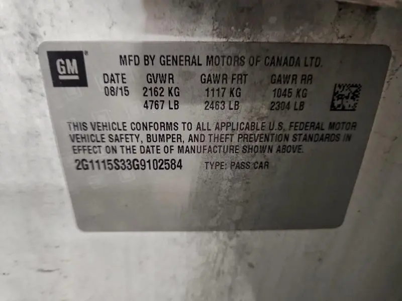 2016 CHEVROLET IMPALA LT  