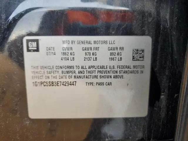 2014 CHEVROLET CRUZE LT  