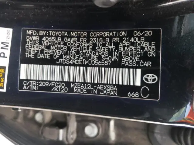 2021 TOYOTA COROLLA SE  