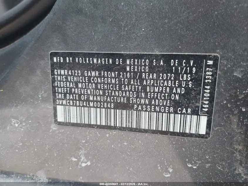 2020 VOLKSWAGEN JETTA  