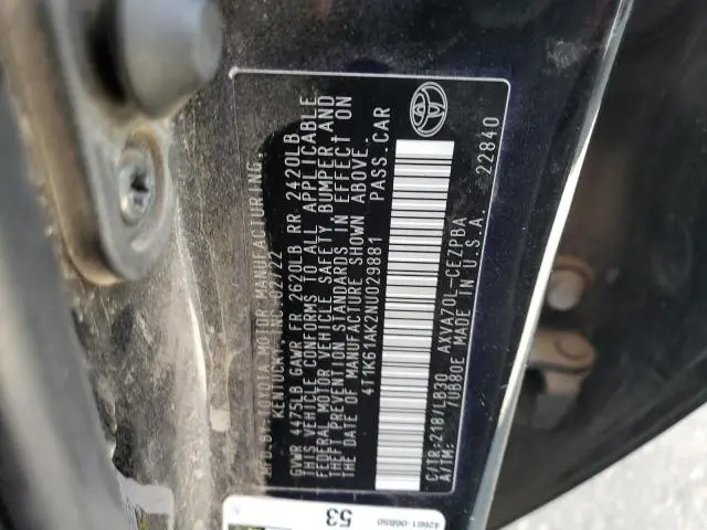 2022 TOYOTA CAMRY XSE
