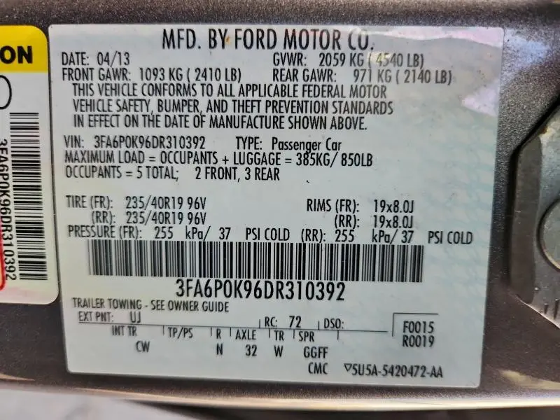 2013 FORD FUSION TITANIUM  