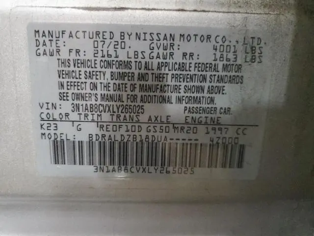 2020 NISSAN SENTRA SV  