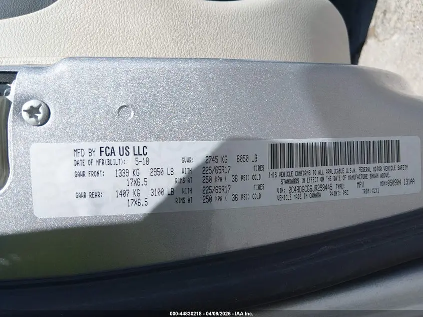 2018 DODGE GRAND CARAVAN SXT