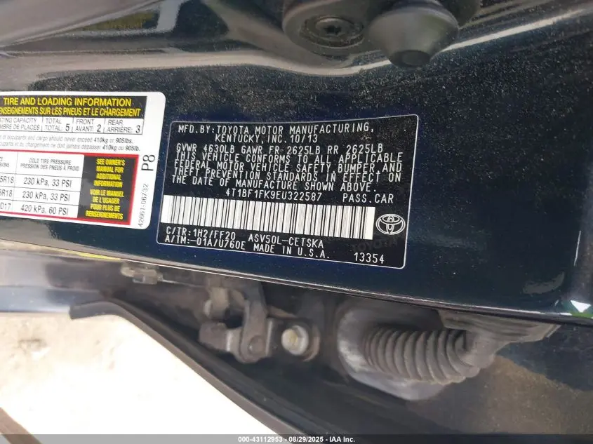 2014 TOYOTA CAMRY SE SPORT