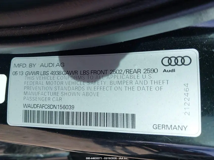 2013 AUDI A6 2.0T PREMIUM