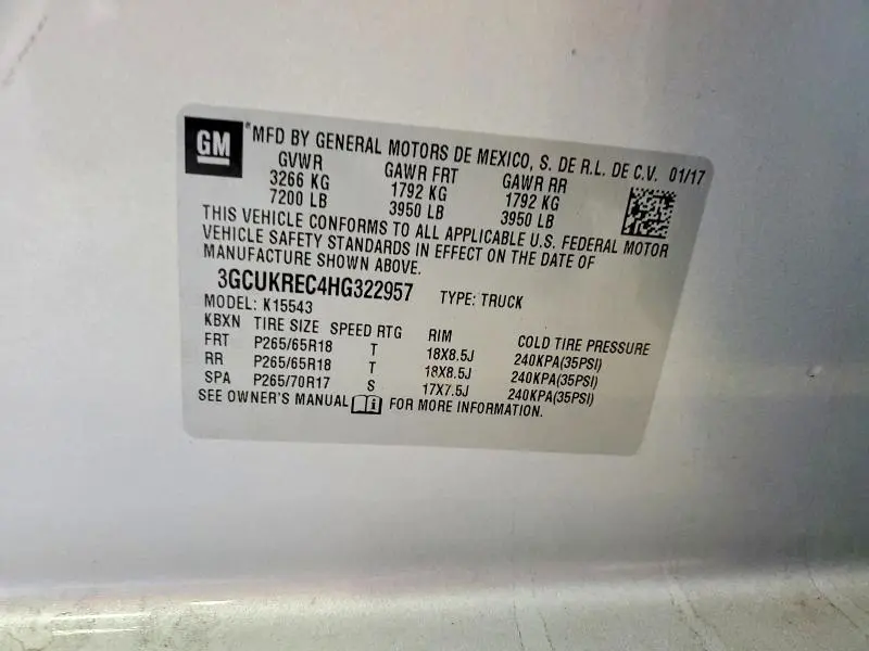 2017 CHEVROLET SILVERADO K1500 LT  