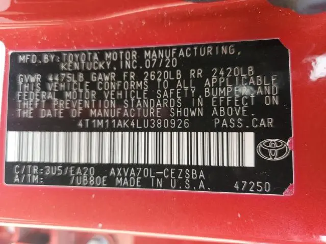 2020 TOYOTA CAMRY SE