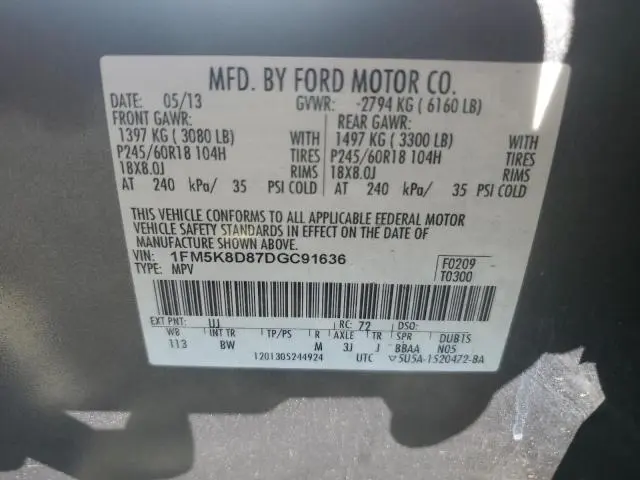 2013 FORD EXPLORER XLT  