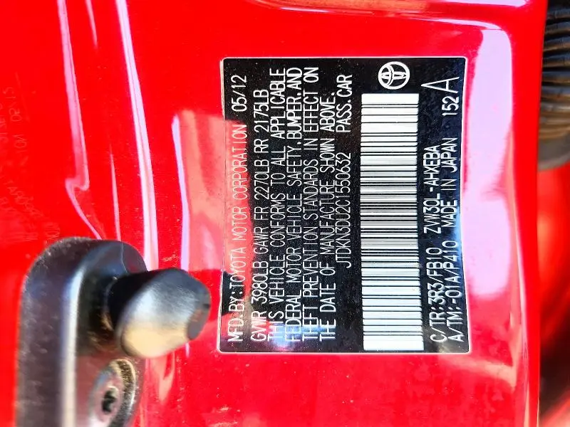 2012 TOYOTA PRIUS TWO  