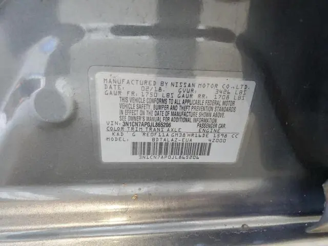 2018 NISSAN VERSA S  