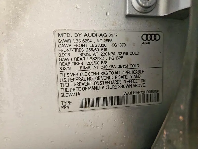 2017 AUDI Q7 PREMIUM PLUS  