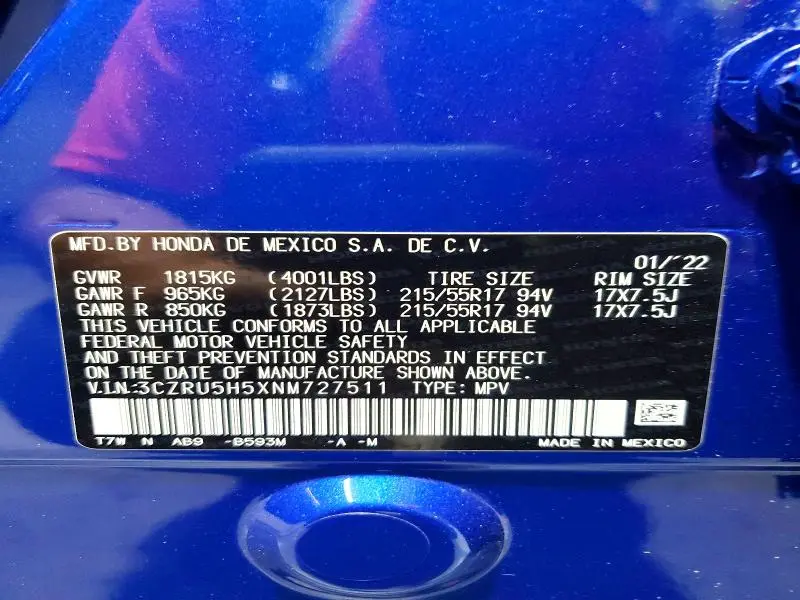 2022 HONDA HR-V EX  