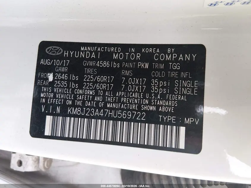 2017 HYUNDAI TUCSON SE