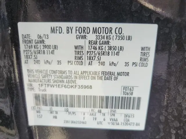 2013 FORD F150 SUPERCREW  