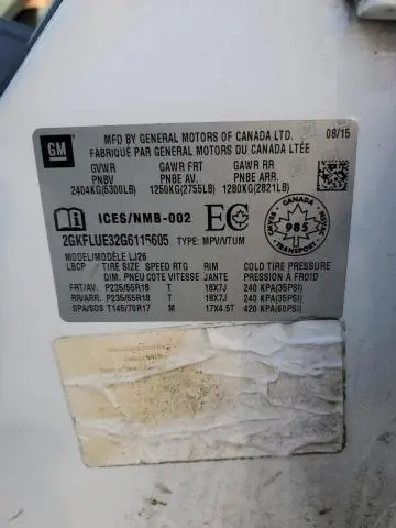 2016 GMC TERRAIN SLT  