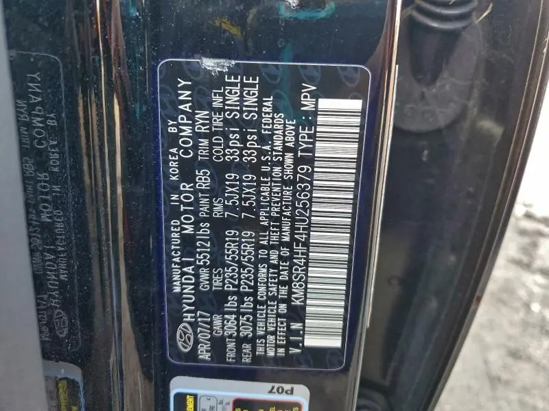 2017 HYUNDAI SANTA FE SE ULTIMATE  