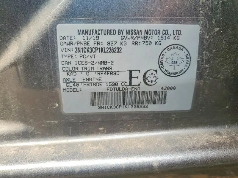 2019 NISSAN MICRA   