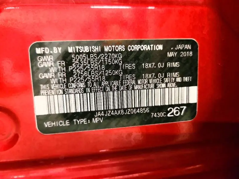 2018 MITSUBISHI OUTLANDER GT  