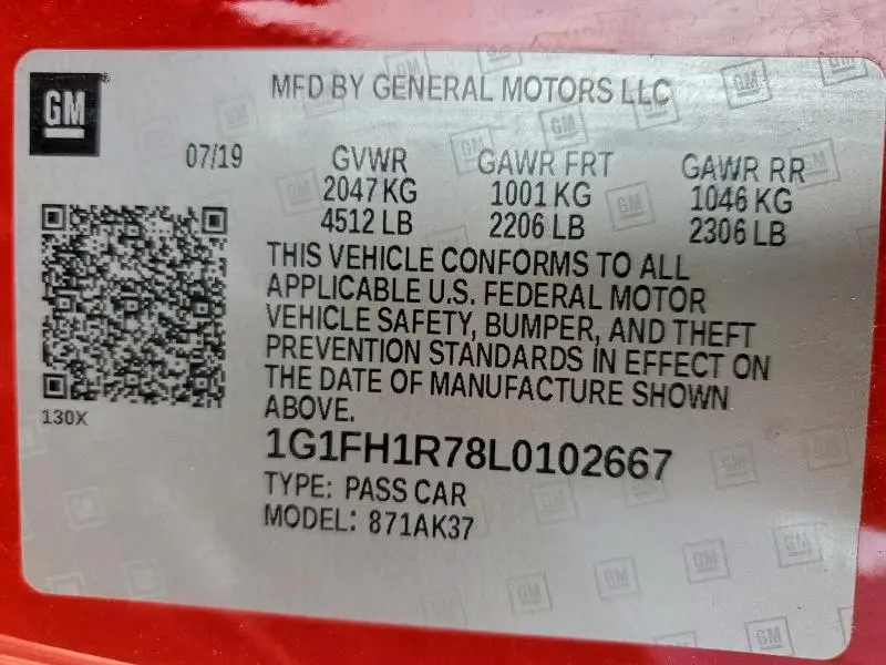 2020 CHEVROLET CAMARO SS  