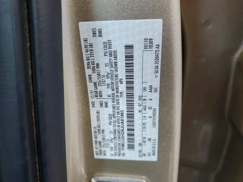 2018 FORD ESCAPE SEL  