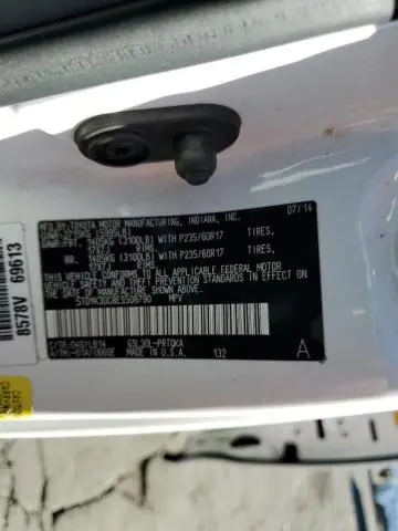 2014 TOYOTA SIENNA XLE  