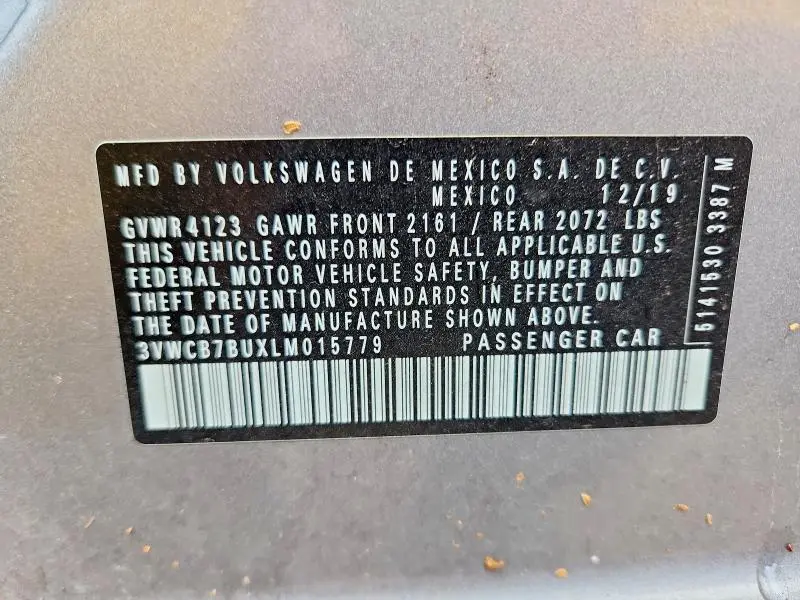 2020 VOLKSWAGEN JETTA S  