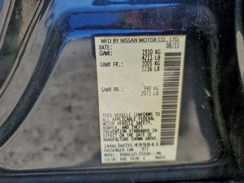 2015 NISSAN ALTIMA 2.5  