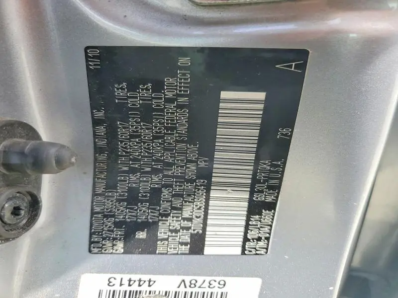 2011 TOYOTA SIENNA XLE 8-PASSENGER  