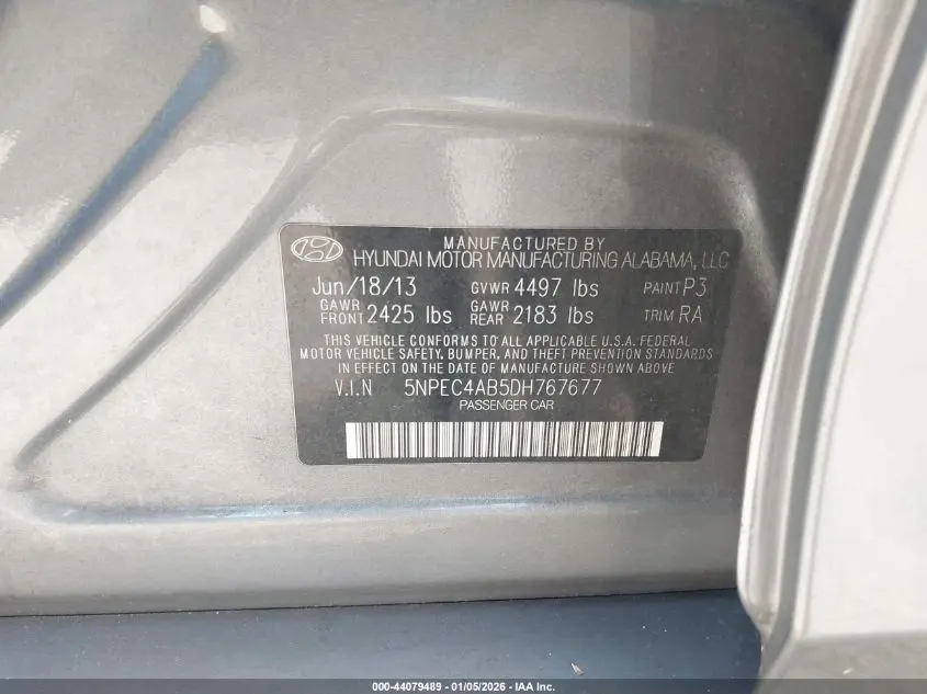 2013 HYUNDAI SONATA SE 2.0T