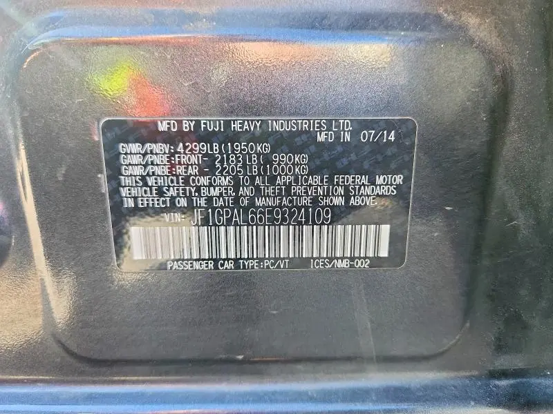 2014 SUBARU IMPREZA SPORT PREMIUM  