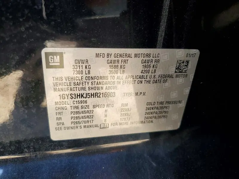 2017 CADILLAC ESCALADE ESV LUXURY  