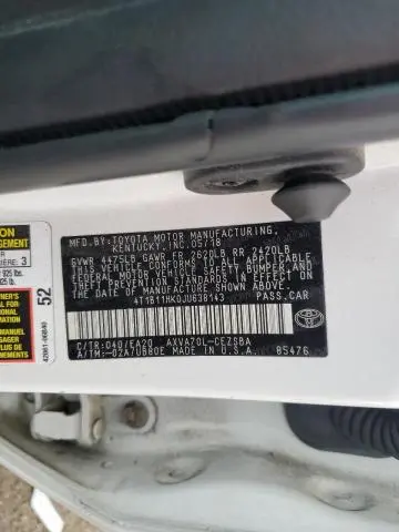 2018 TOYOTA CAMRY L  