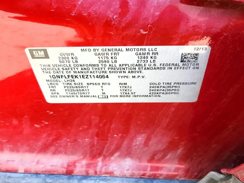 2014 CHEVROLET EQUINOX LT  