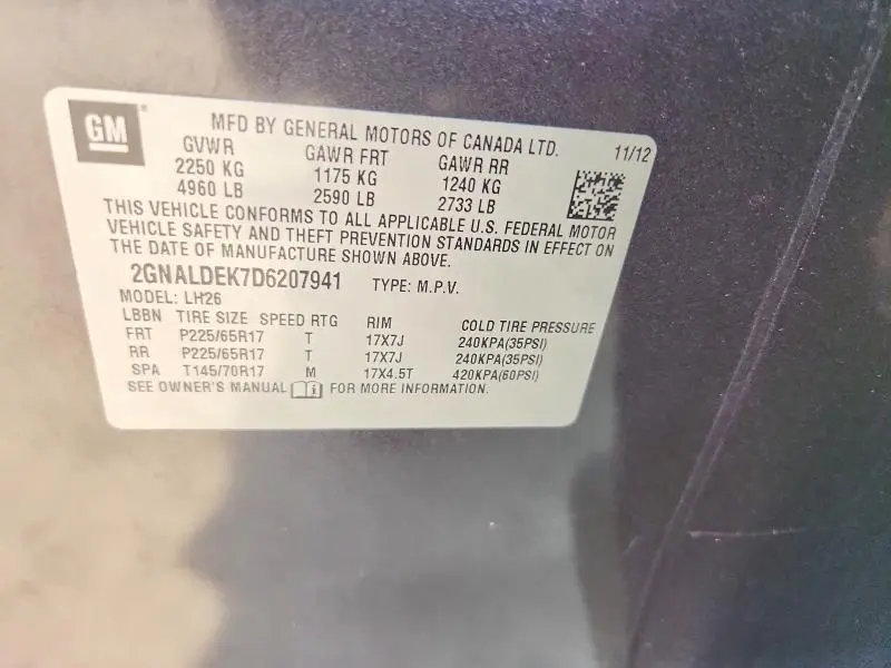 2013 CHEVROLET EQUINOX LT  