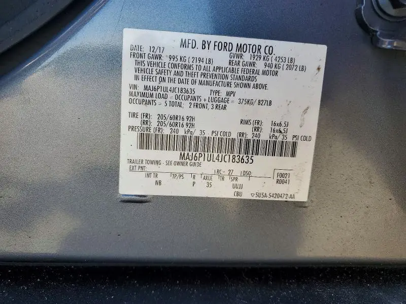 2018 FORD ECOSPORT SE  