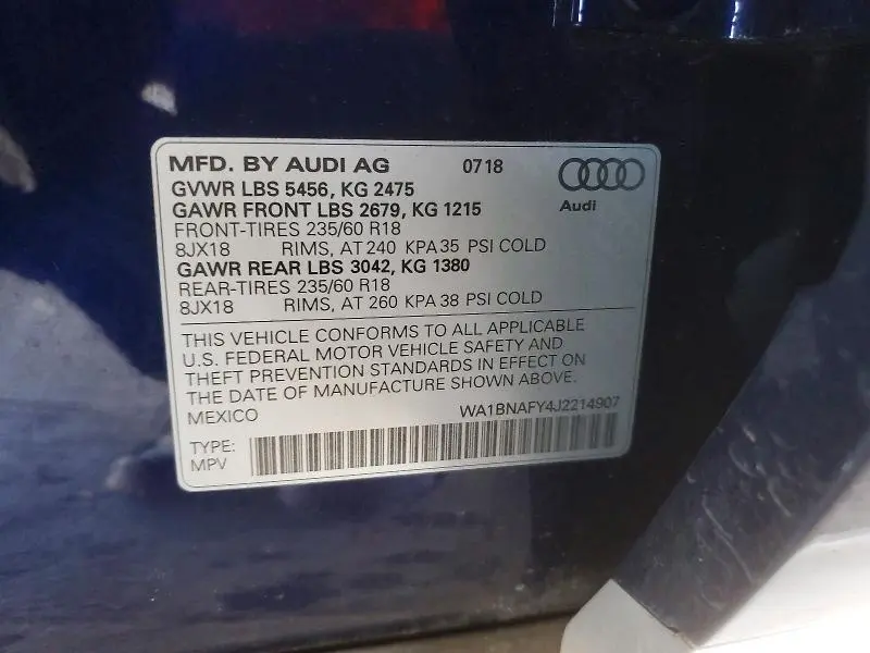 2018 AUDI Q5 PREMIUM PLUS  