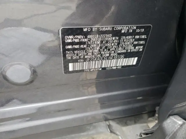 2020 SUBARU FORESTER   