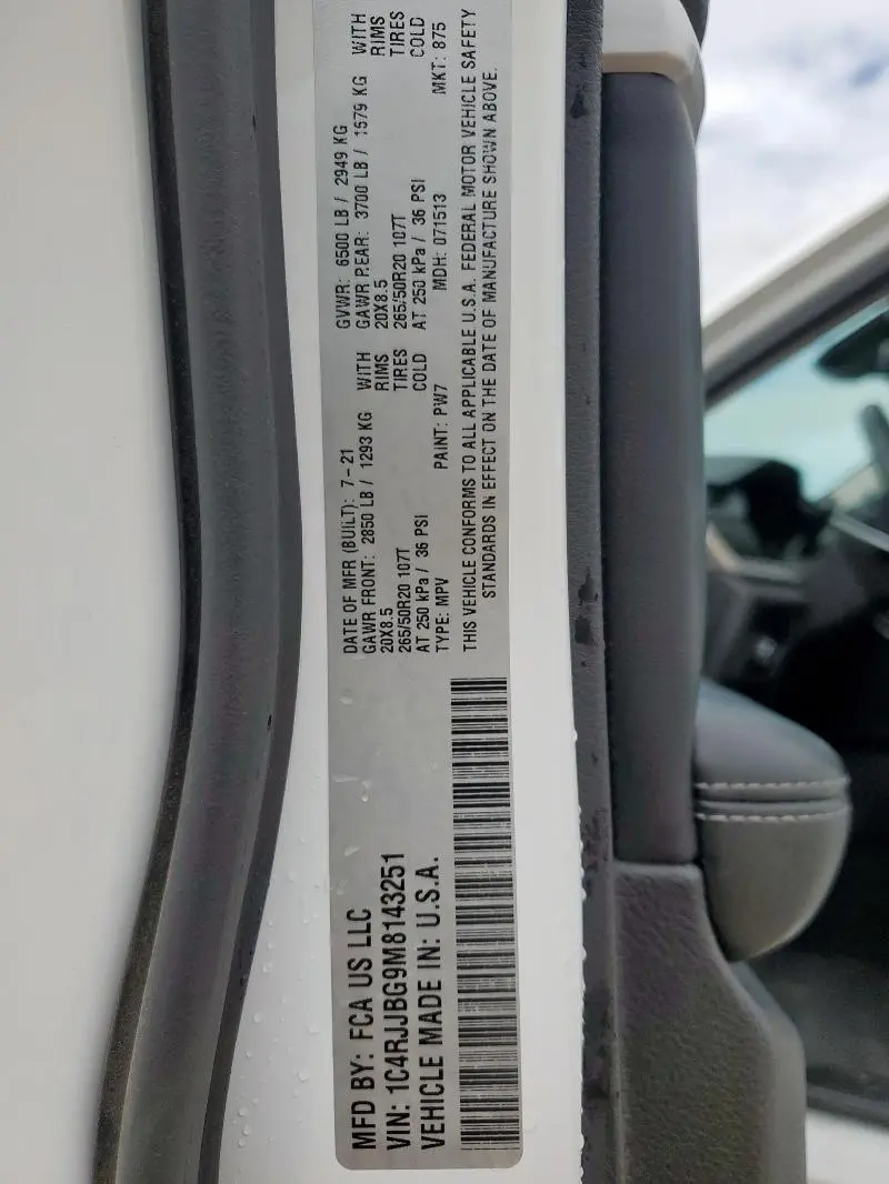 2021 JEEP GRAND CHEROKEE L LIMITED  