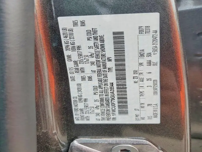 2016 FORD ESCAPE S  