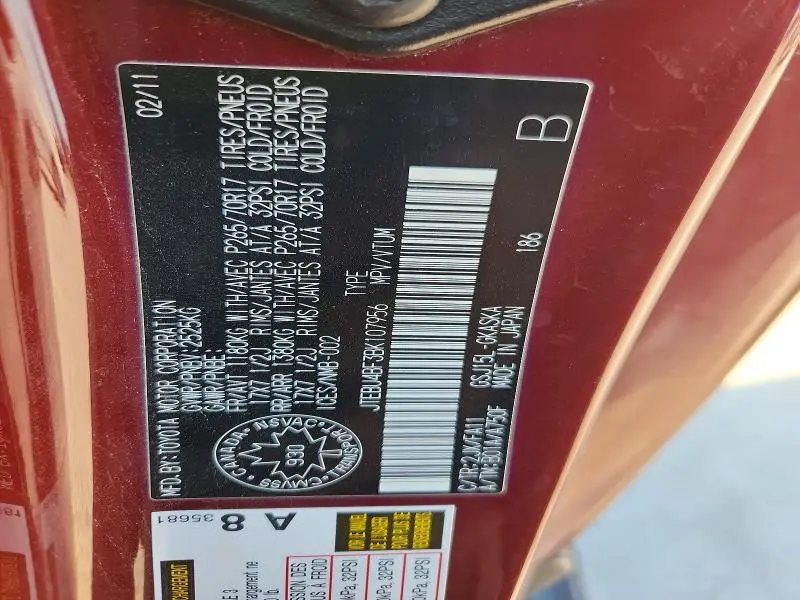 2011 TOYOTA FJ CRUISER BASE  