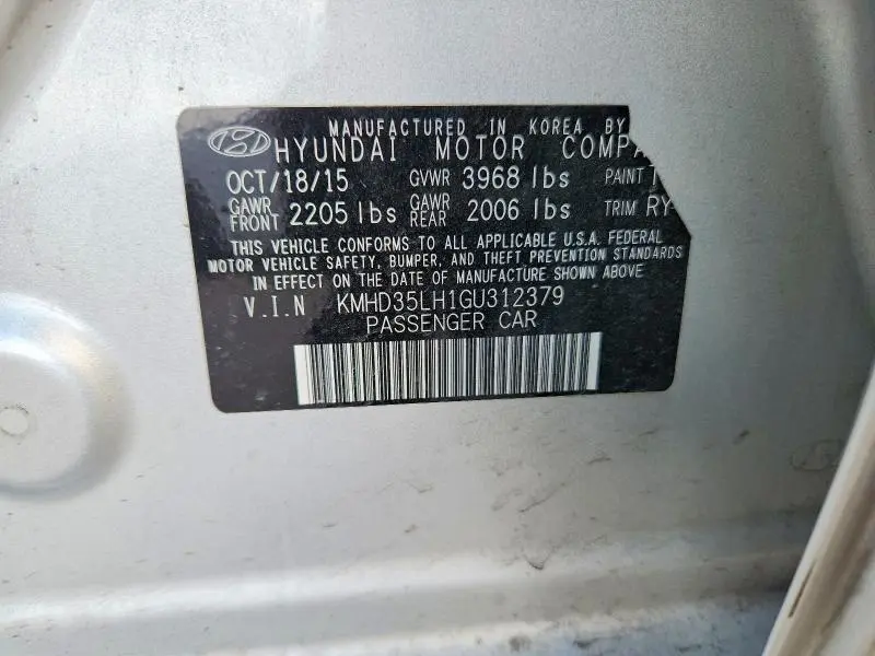 2016 HYUNDAI ELANTRA GT BASE  