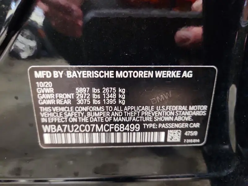 2021 BMW 750 XI  
