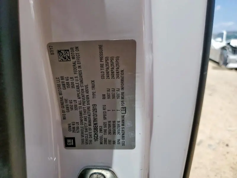 2017 CHEVROLET COLORADO   