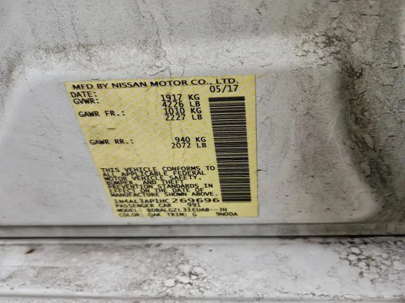 2017 NISSAN ALTIMA 2.5  